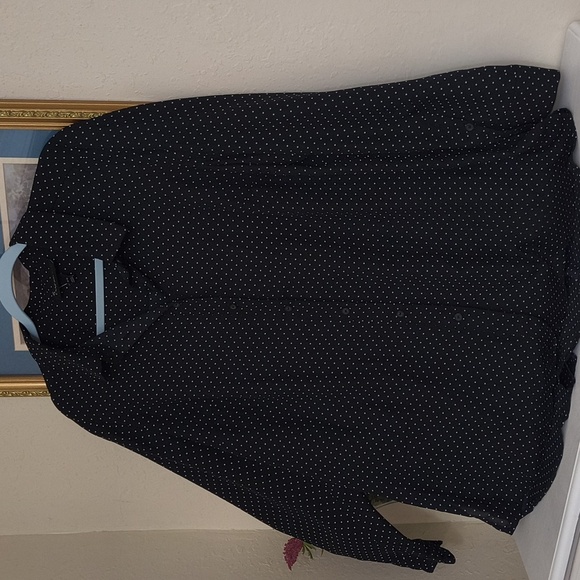 Lane Bryant Black and White Polka Dot Blouse Quiet Luxury Glam Plus Size Office - Picture 3 of 15